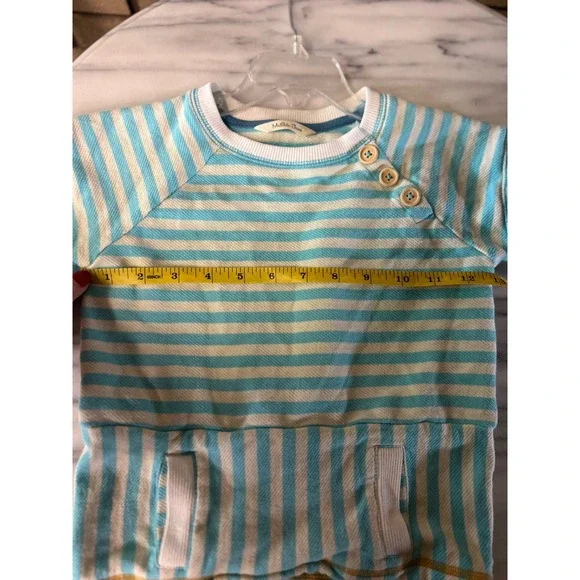 Matilda Jane Striped Pocket‎ Tunic Top Wooden Buttons Girls Size 4 Turquoise - Picture 5 of 6
